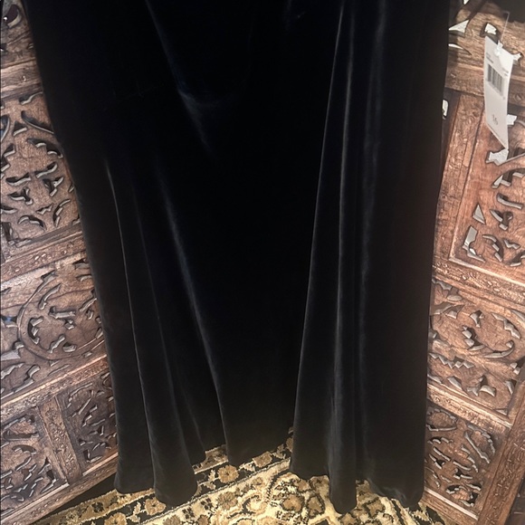 Dana Buchman Black silk & rayon velvet long sleeves midi dress NWT size 16-lined - Picture 6 of 11